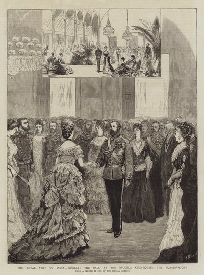 The Royal Visit to India, Bombay, the Ball at the Byculla Club-House, the Conservatory by Joseph Nash